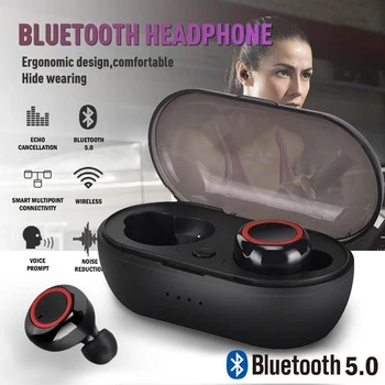 

Wireless Bluetooth 5.0 Earphones Noise Reduction Waterproof HIFI Sound Music Headset Stereo HD Call Sport Earphone For Phones