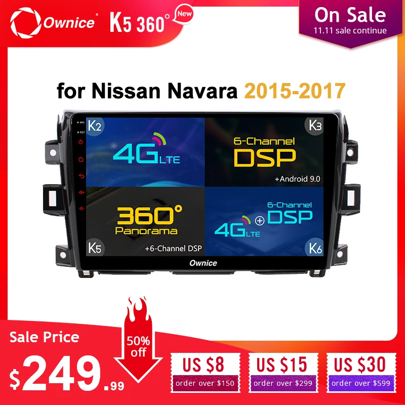 Ownice k3 k5 k6 Android 9,0 360 панорама Восьмиядерный автомобильный DVD gps для NISSAN Navara- Авторадио головное устройство 4G DSP SPDIF