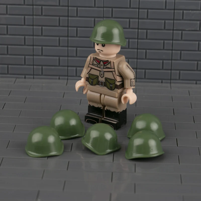 WW2 аксессуары Армейский Камуфляж MOC солдат шлем строительные блоки военные