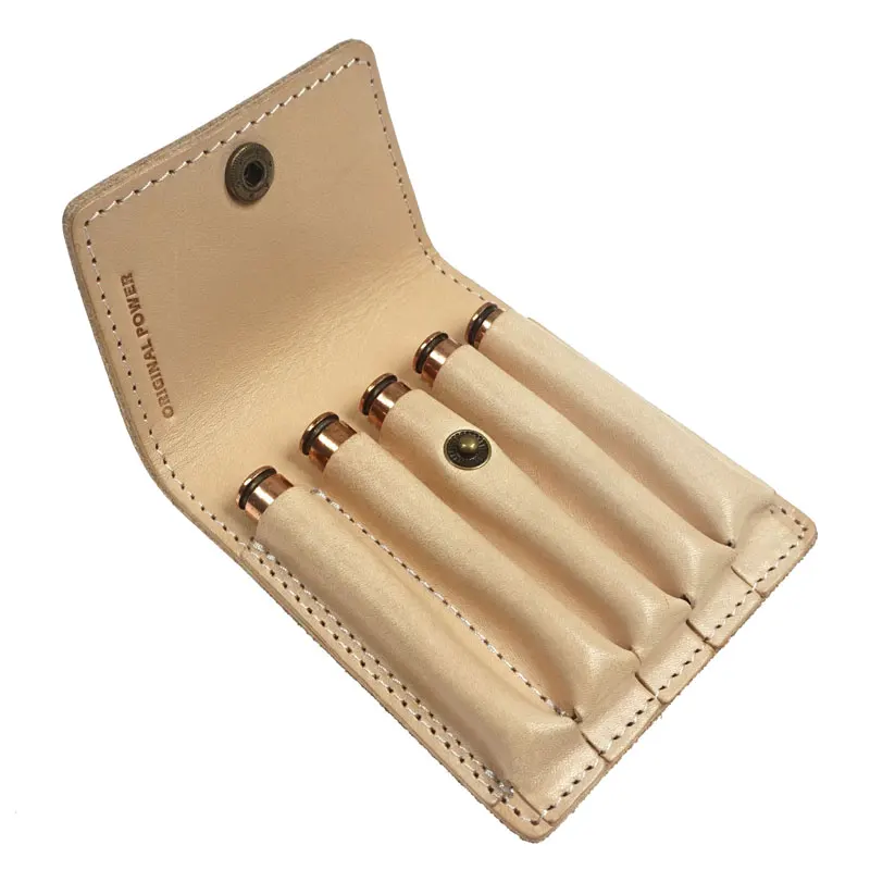 5 Round Tactical Ammo Holder Thick Leather Cartridges Shells Pouch Rifle Bullet Wallet Carrier Hunting Gun Accessorries