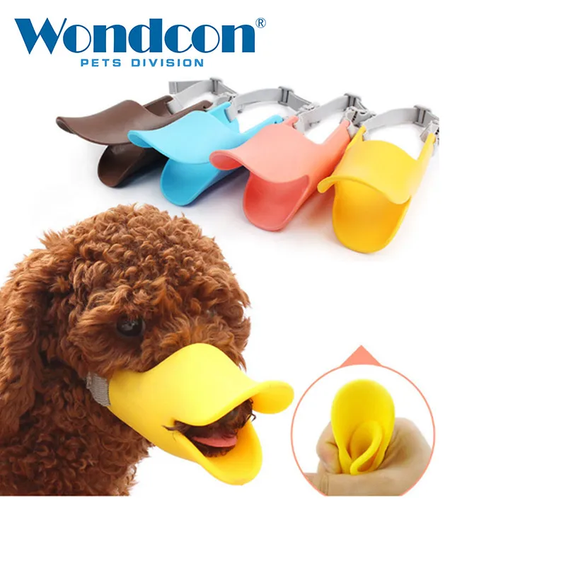 Wondcon Veterinary Silicone Muzzles Anti Bite Duck Mouth Shape Dog Mouth Covers Anti-Called Muzzle Masks Pet Mouth for Dog