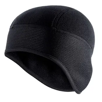 

Winter Black Skull Cap Helmet Liner Cycling Beanie Ear Covers Windproof Polar Fleece Snow Ski Hat for Outdoor Sports N28 19