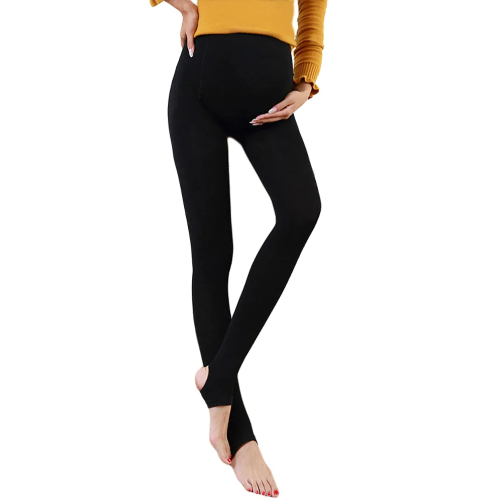 Pregnant women's pants thick leg warmers adjustable winter high waist large size elastic