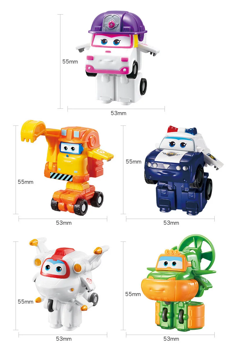 5 шт./компл. модель Super Wings мини игрушка самолет трансформер робот фигурки