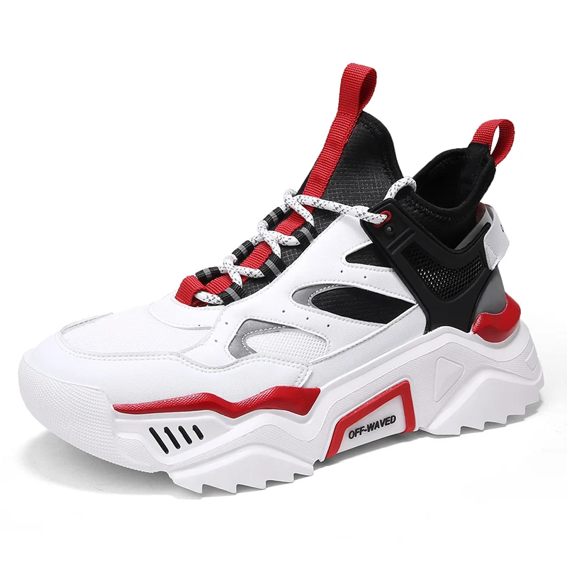 

Men's casual sports shoes light breathable non slip thick bottom flying mesh upper shoes outdoor flying shuttle men's father's s