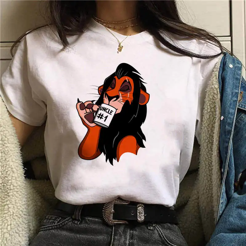 Kawaii забавные Акуна Матата футболки Femme Harajuku Ullzang Мода Лев футболка King Для женщин Повседневное короткий рукав футболки - Цвет: 6