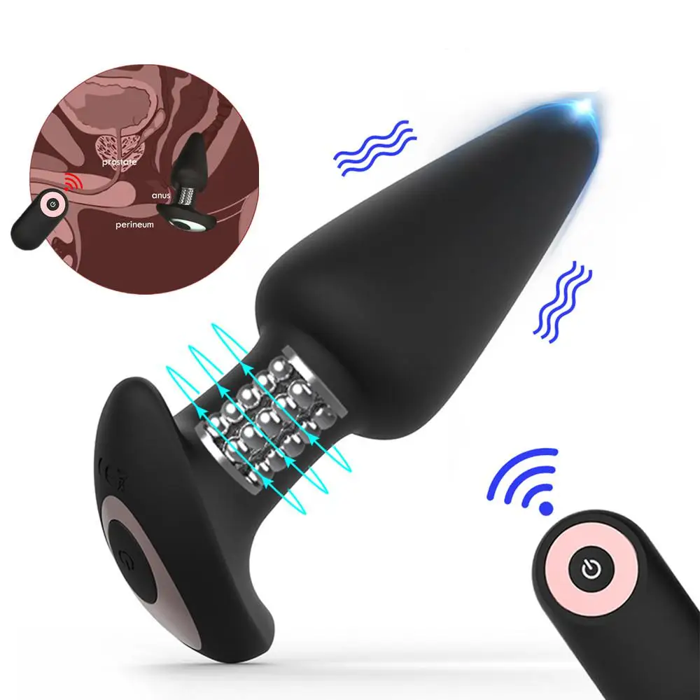Rotation Anal Vibrator For Men Prostate Massager Wireless Remote Control Dildo Butt Plug Vibrator For Adult Masturbator Sex Toys