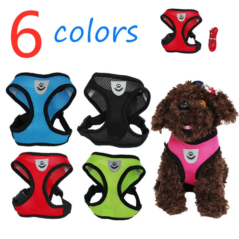 Дышащая Светоотражающая сетчатая шлейка и поводок для кошек котят шлейки