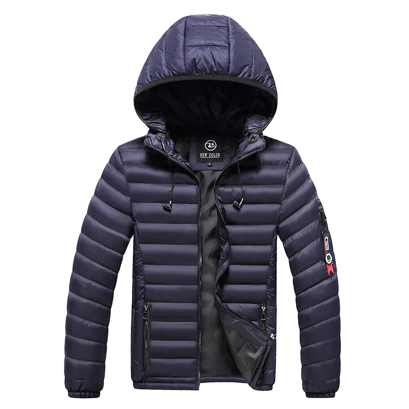 Мужская зимняя куртка, пальто, Мужская парка с капюшоном, теплое пальто, Повседневная приталенная Студенческая куртка, уличная парка, украшение для наушников - Цвет: HQ991 Blue