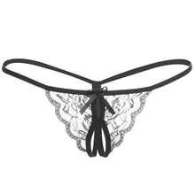 Открытые промежности сексуальные трусики прозрачные трусики кружевные женские прозрачные Танга бантик Рекомендуемые трусики с ремешками подарки