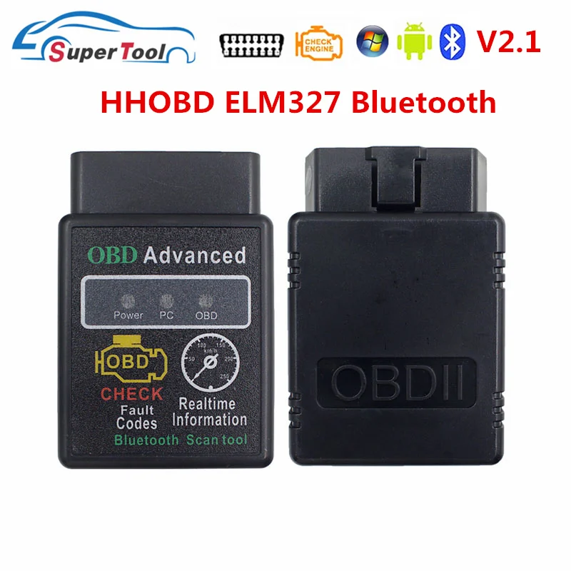 HH OBD ELM327 V2.1 HH OBD2 hhodd ELM327 Bluetooth V1.5 V2.1 ELM 327 wifi/Wi-Fi V1.5 OBDII автомобильный диагностический сканер инструмент для Android/IOS/Windows - Цвет: HH OBD ELM327 V2.1