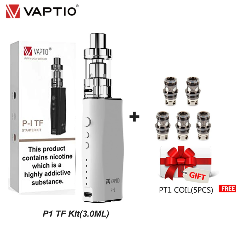 Оригинальный вейп Vaptio P1 TF набор cigarro eletronico 2100 мАч испаритель ручка Встроенный в