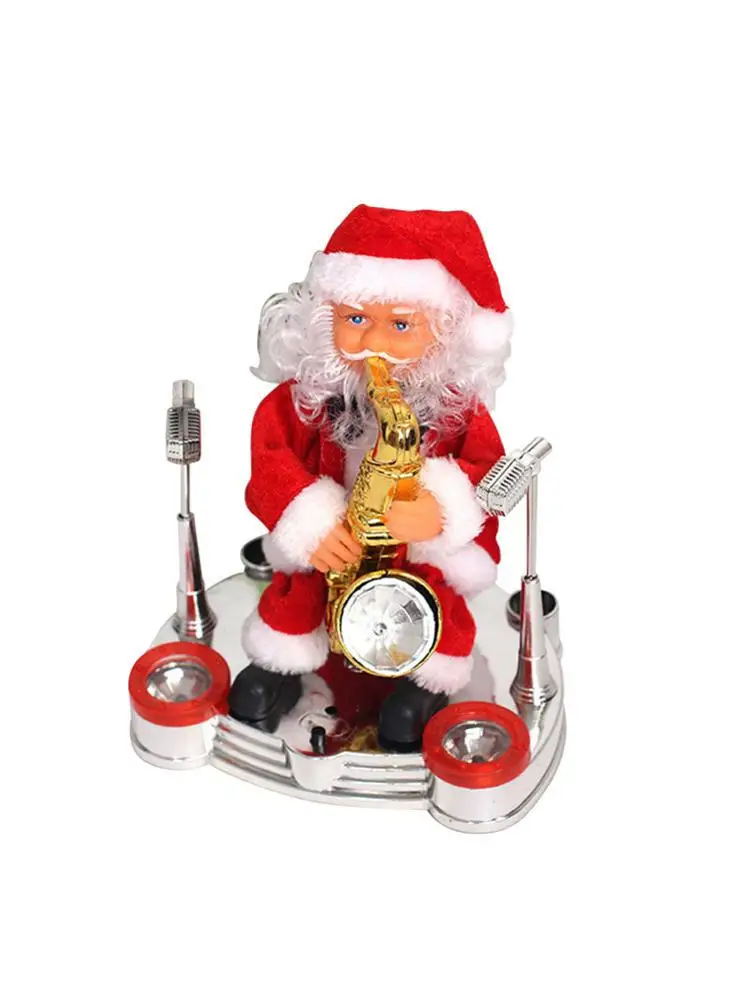 Электрический музыкальный Санта-Клаус, кукла Санта-Клаус, играющий на электронном пианино, украшение для Рождественского украшения