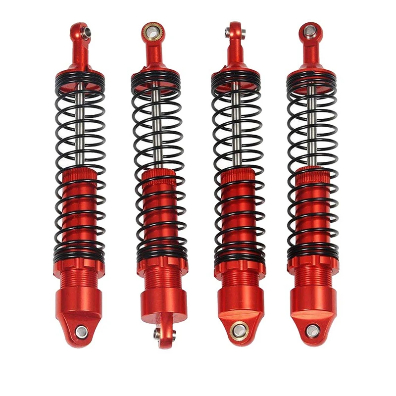 4Pcs Red RC Shock Absorbers, Alloy High Strength Springs Shocks Set