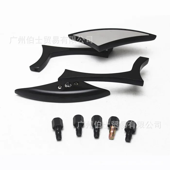 

Modified Rearview Mirror Motorcycle Halley Rear View Mirror Aluminum Rear View Mirror Tawny Glass 015 Black And White with Patte