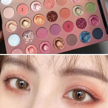 

35 Colors Dual-use Matte Sequin Eyeshadow Pallete Shiny Highlighter Glitter Eye Shadow Palette Waterproof Long Lasting