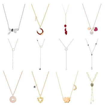 

SWA XL026 Original Necklaces Pendants Jewelrypig Lovely Pinecone Shape Romantic Star Y Shape Collarbone Chain Gift for Girls