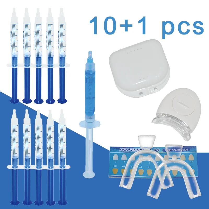 

20/10 pcs Teeth Whitening Kit with led light Dental Equipment 44% Peroxide Bleaching System hot sell dental gel pens