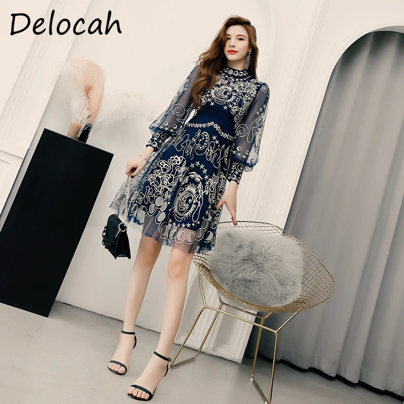 Delocah Women Fashion Autumn Party A-Line Dress