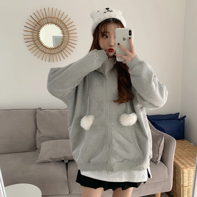 Женские кофты японский Harajuku Ulzzang милая и милая девушка толстовка женский корейский кавайный милый одежда для женщин
