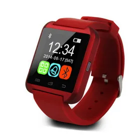 Bluetooth наручные Смарт часы телефон мат для IOS Android iPhone samsung htc LG часы носить часы носимые устройства Smartwatch - Цвет: Красный