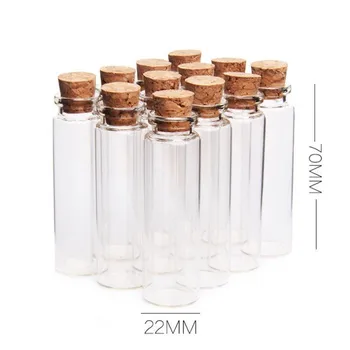 

10PCS 18ml Transparent Glass Drifting Bottle Wish DIY Bottles with Cork Jewelry Bless Gift Bottles Home Decor