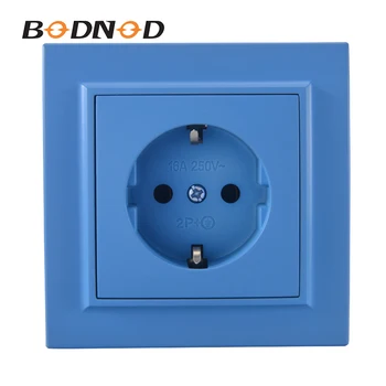 

Original One Socket Blue With Ground Euro Wall 250V 16A Power Supply Wall Mount Charger Decorative Socket Legrand Livolo