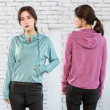 Новая стильная одежда для бега и йоги, повседневные спортивные куртки, Женская дышащая одежда для фитнеса, свободные спортивные куртки с длинным рукавом