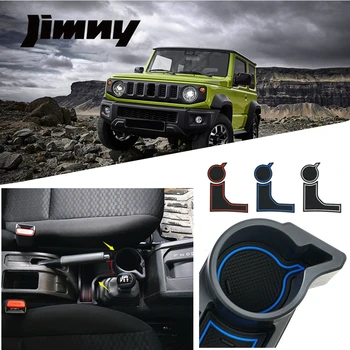 

AT Model Cup Holder Armrest Center Console Secondary Storage Box Tray Mats For Suzuki Jimny 2018 2019 2020 Car Drink Holder