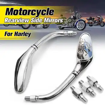 

1 Pair Chrome Streamline Motorcycle Rearview Side Mirrors For Davidson 1200 883 for Honda/Kawasaki/Suzuki/Yamaha Cruiser V Star