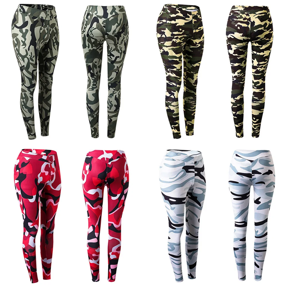 

Женские облегающие спортивные брюки для фитнеса и йоги, тренировочные камуфляжные брюки SPSYL0096
