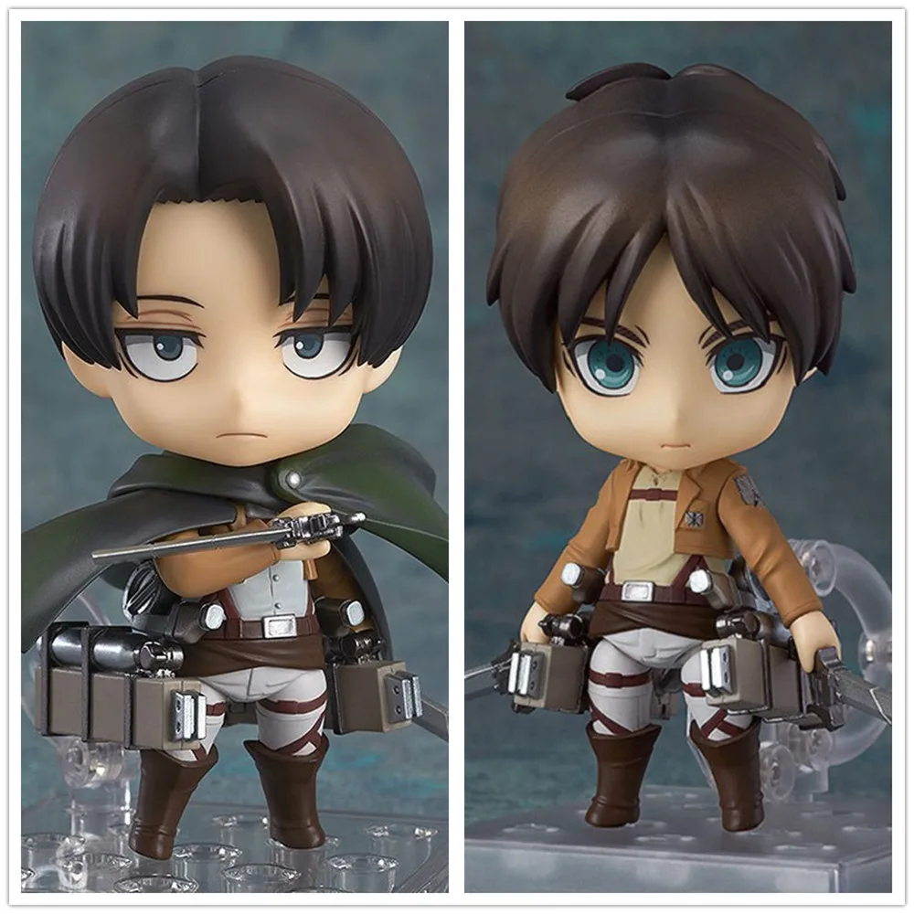 Атака на Титанов Levi Ackerman Аниме фигурки Eren Jaeger #375 #390 Q.Ver фигурка ПВХ игрушки Brinquedos