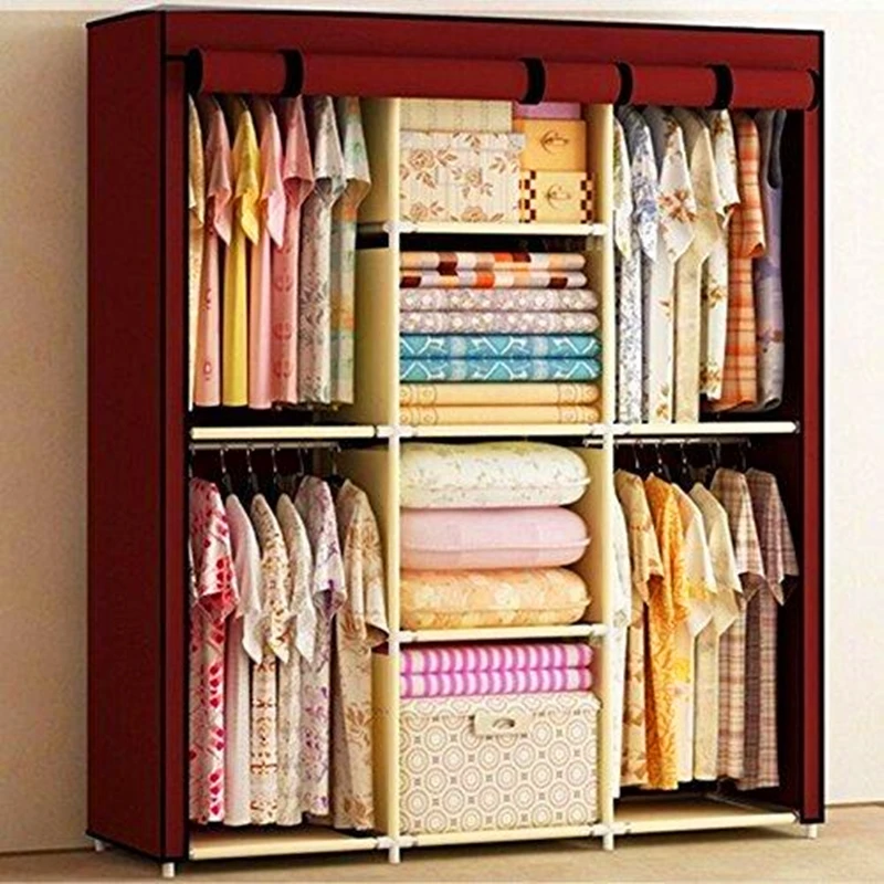 Large Wardrobe Storage Portable Double Home Furniture Wardrobe Clothes Cabinet Stable font b Closet b font