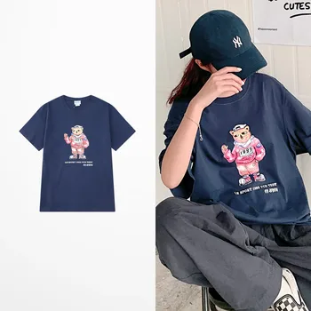 

Cartoon Bear Funny Print Street Wear Funny T Shirt Men Hip Hop Skateboard Kanye West Coast Skateboard Fashion Vintage T-shirt