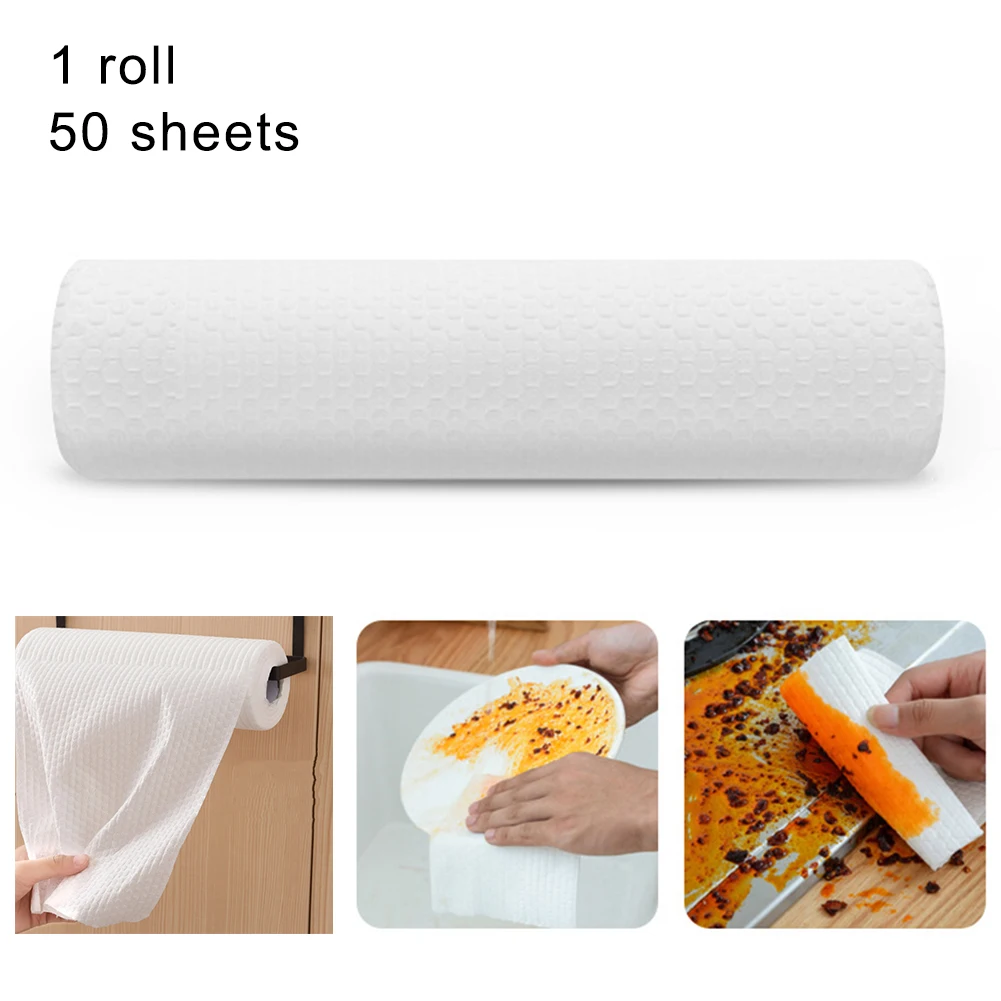 50pcs/Roll Kitchen Dish Cloth Cleaning Cloth Disposable Eco friendly