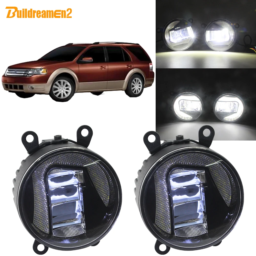 

Buildreamen2 Car H11 Socket LED Projector Fog Light + Daytime Running Light 90mm Round 12V For Ford Taurus X 3.5L V6 2008 2009