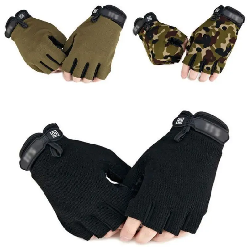 Мужские камуфляжные тактические перчатки для занятий спортом на открытом воздухе, велоспорта, противоскользящие амортизирующие перчатки без пальцев для фитнеса