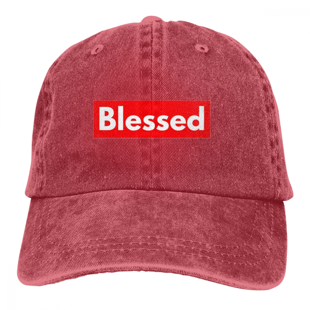 Blessed Box Логотип Casquette черный унисекс Мужские Женские джинсовые бейсболка с ремешком кепки Регулируемый Гольф папа шляпа