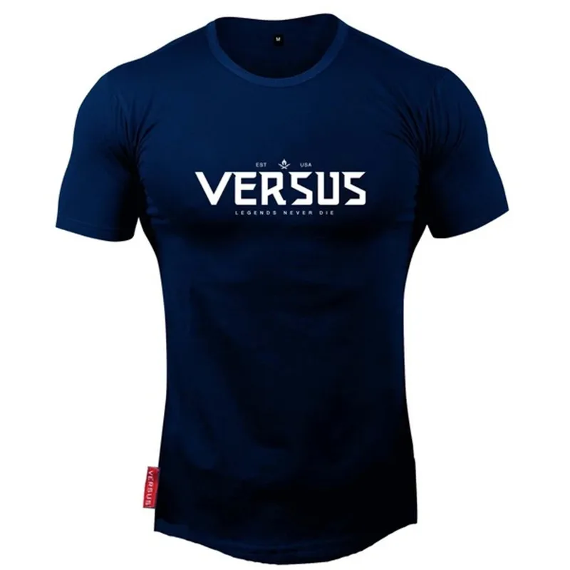 

2019 Brand Men's T-Shirt Cotton Casual Top Fashion Street Wear Jogger Short Sleeve T-shirt Muscle Fitness Men's Fitness Clothes