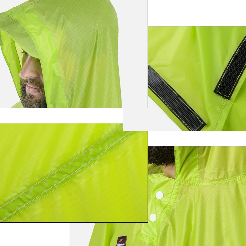 Naturehike открытый многофункциональный 3 в 1 непромокаемый портативный пончо для пешего туризма плащ-рюкзак чехол для пеших прогулок, путешествий, кемпинга коврик