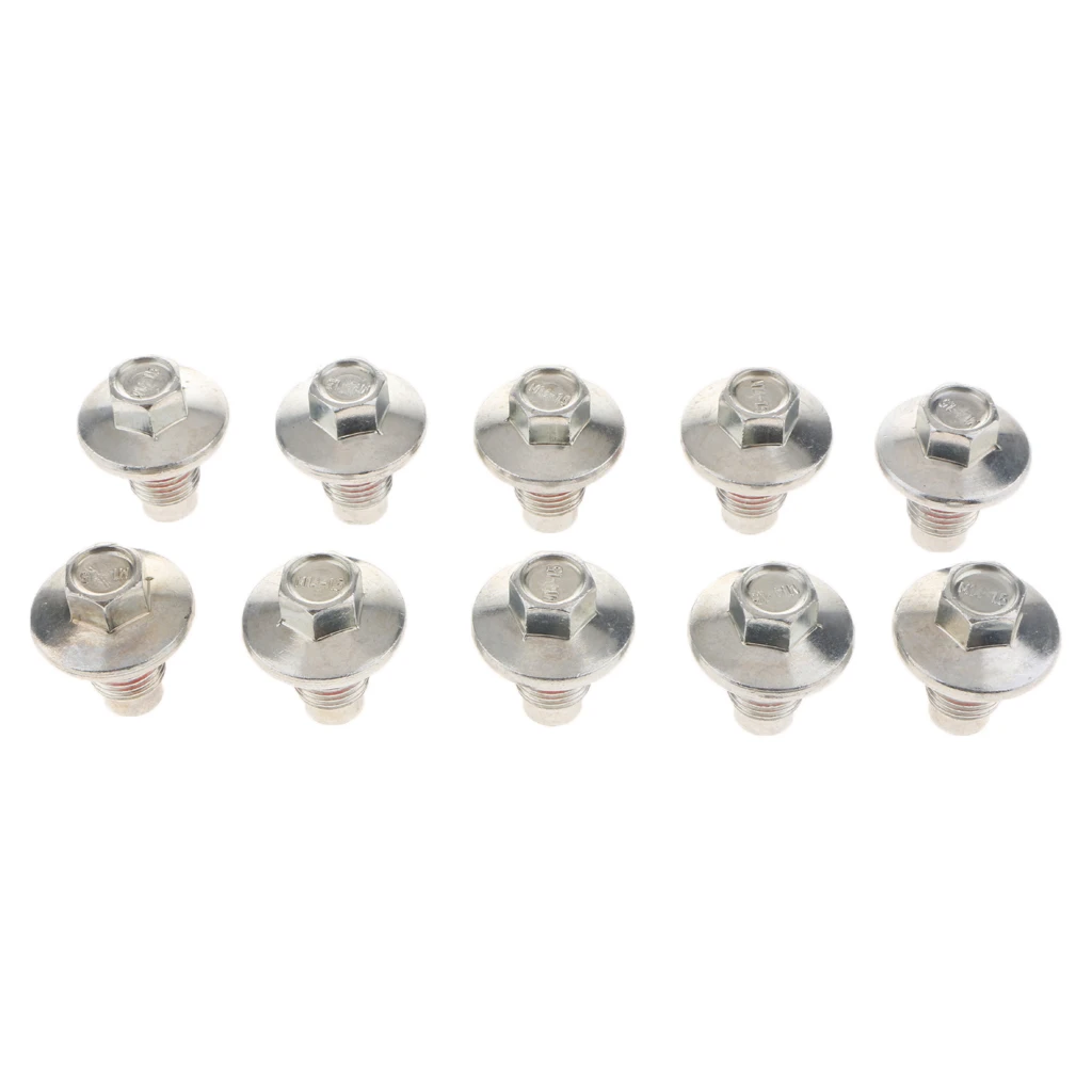 10Pcs Silver Oil Drain Plug Screw with Insert Rubber Gasket M14 x 1.5 for Dodge Jeep Chrysler