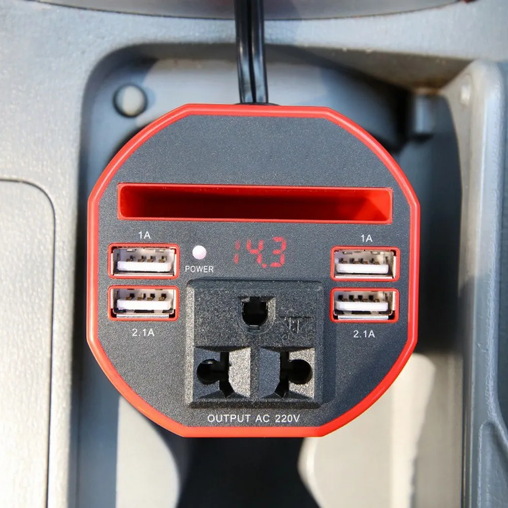 150 Вт Инвертор 4USB 6.2A с картой умный цифровой дисплей Автомобильный инвертор портативный автомобильный инвертор