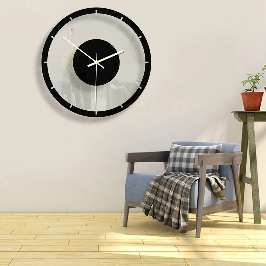 Wall Clock Modern Design Nordic Style Wall Clock Silent Transparent Acrylic Clock Home Living Room Wall Clock Modern Design Home