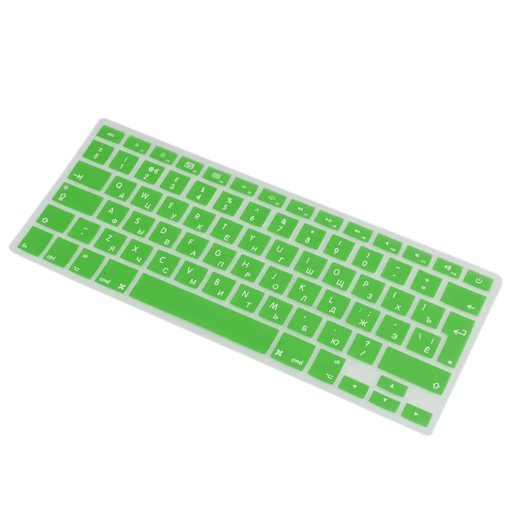 Green Силиконовые русско-английские клавиатуры наклейки с буквами пленка кожи для Apple MacBook Pro Air 13 дюймов защитная накладка для клавиатуры - Цвет: Green
