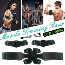 ЖК-мышечное тело учебное оборудование USB Перезаряжаемый электрический стимулятор мышц живота массаж для похудения унисекс подходит EMS упражнений