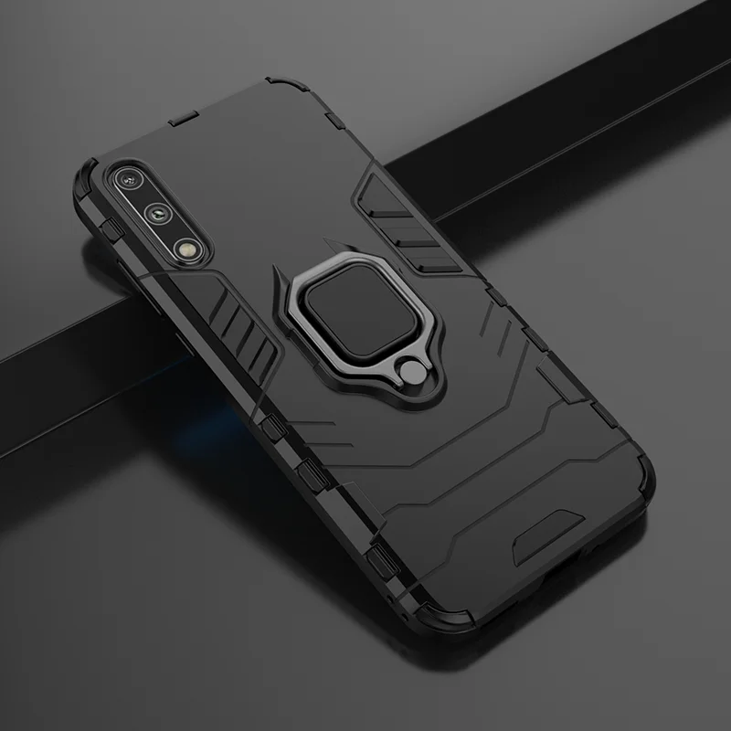 For Huawei Y8P Y7P Y9S Y5P case armor shockproof hard PC back cover ring magnetic for huawei funda couqe | Мобильные телефоны и