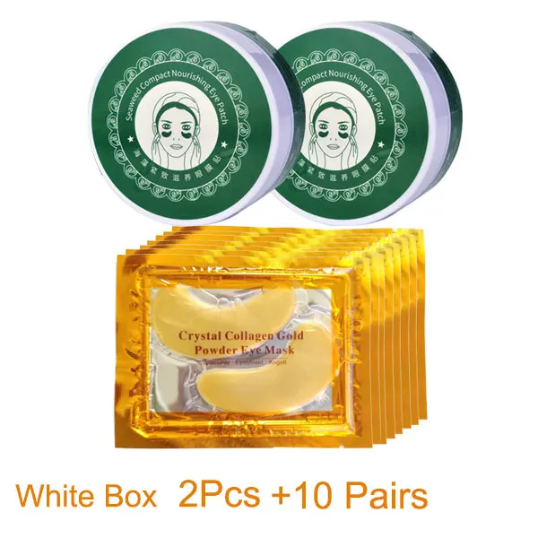 2W and 10Pairs 60 шт., маска для глаз, патчи для глаз, для ухода за глазами, для удаления темных кругов, против старения, морщин, уход за кожей, TSLM2, темная маска, гель для глаз, патч, золото - Цвет: 2W and 10Pairs