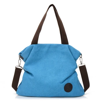 

Woman Tote Crossbody Large Capacity School Messenger Shoulder Bag Handbags Solid Shopping Fashion Canvas