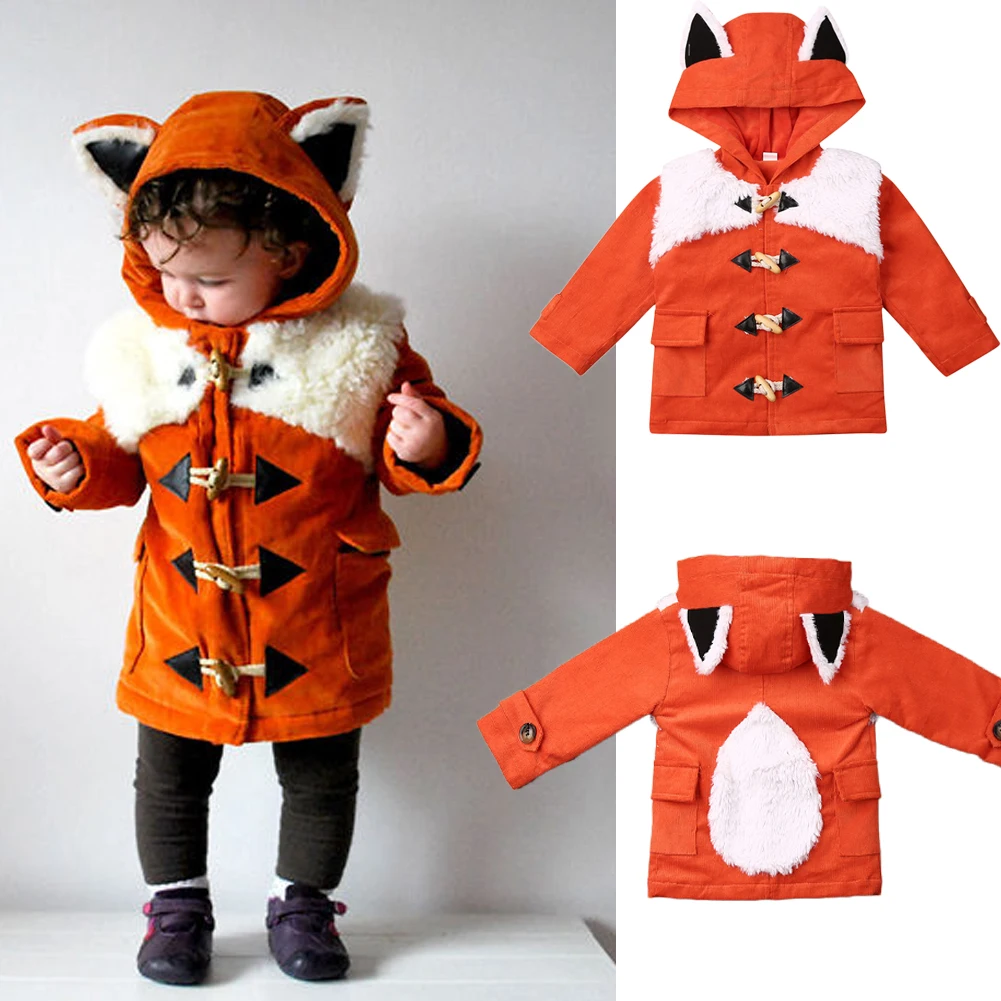 От 1 до 6 лет пальто для маленьких мальчиков; сезон весна-осень; Верхняя одежда для малышей; пальто с капюшоном с ушками лисы; куртка для мальчиков; оранжевые теплые детские куртки; топы