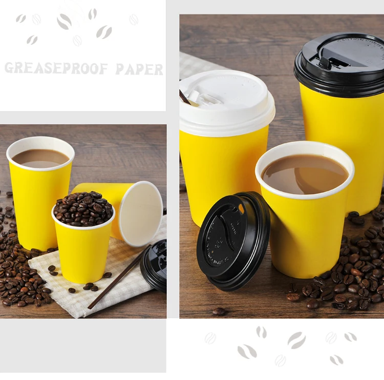 500pcs x 8oz/12oz/16oz Disposable Pure Color Paper Coffee Cups Colorful Milk Juice Drinking Cup